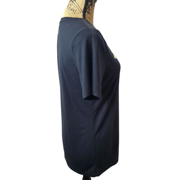 Under Armour Womens "Run" Tee Sz M Black Yellow Loose Fit Heatgear Athletic - Picture 2 of 6